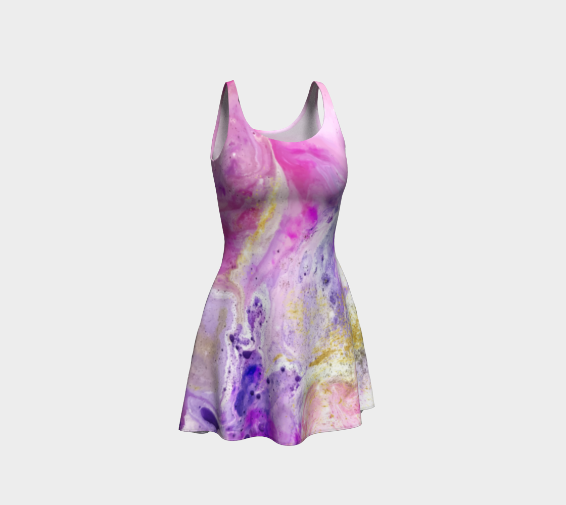 Watercolor Swirls Flare Dress preview #1