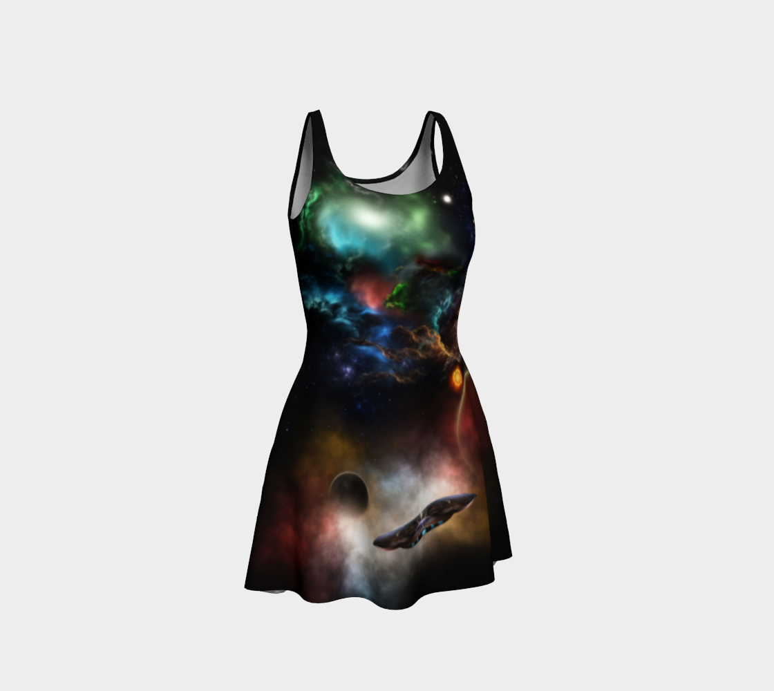 Beyond Space & Time Fractal Art II Spacescape Flare Dress preview