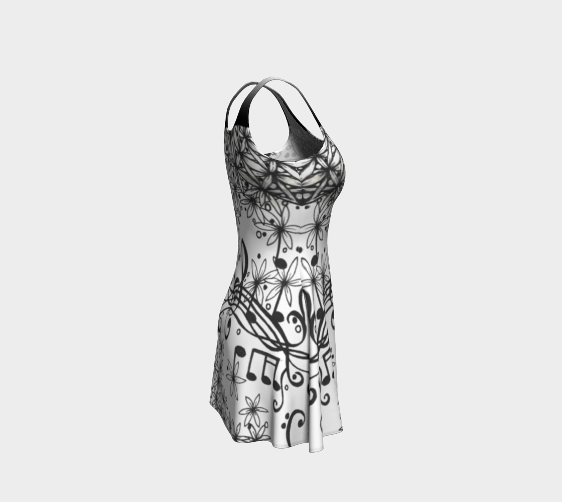 Garden Symphony Floral Musical Tank Dress w/ Ombre Shoulders preview #4