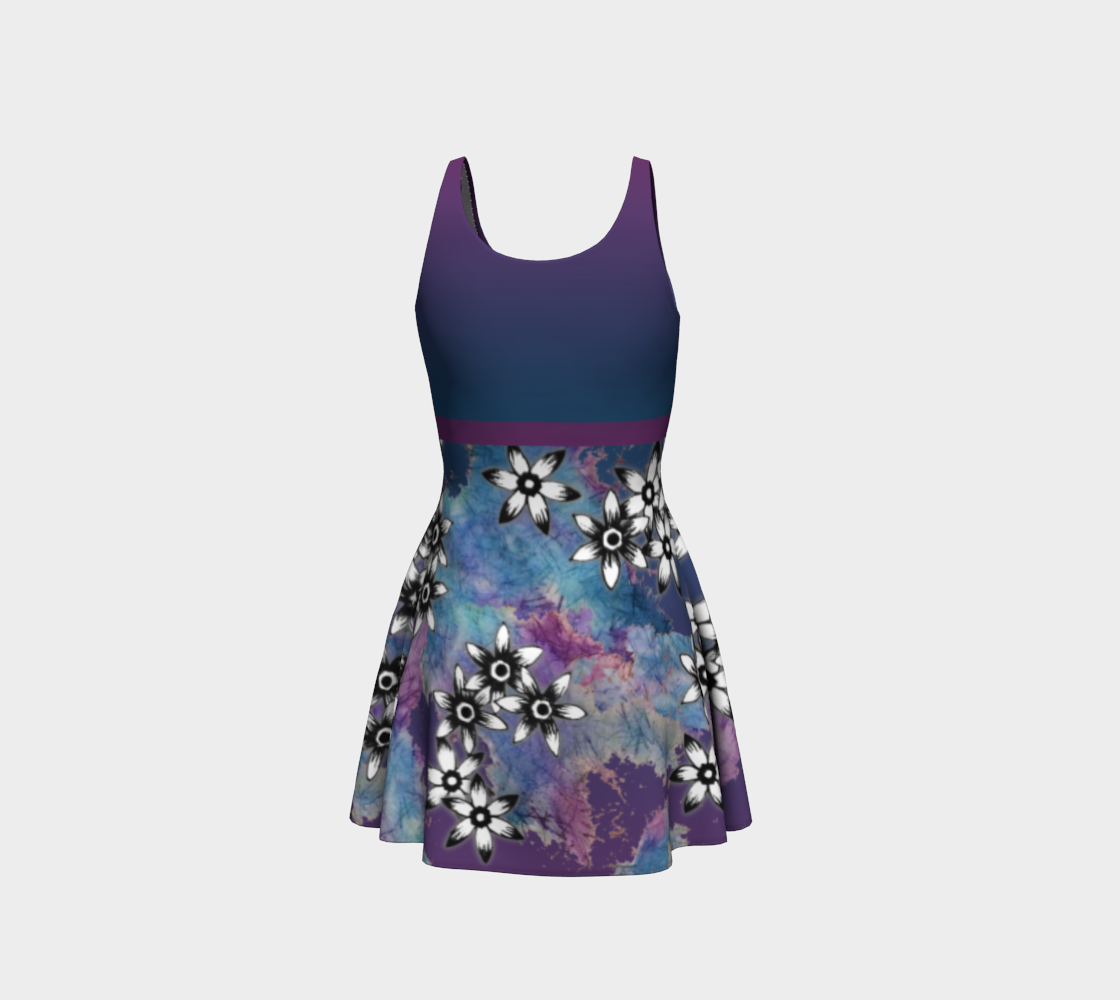 Blue Purple Dark Ombre Floral Tank Dress thumbnail #4