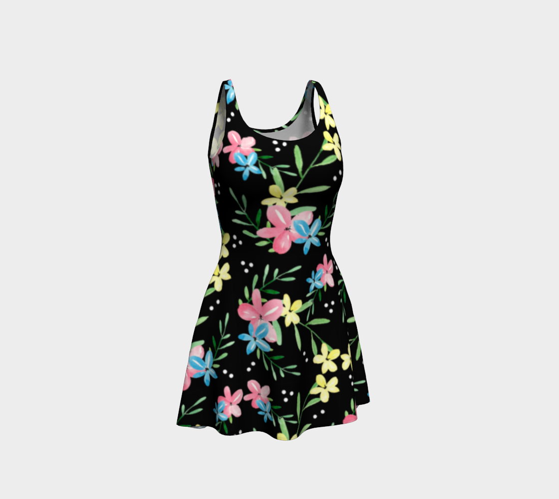 Floral Watercolor Flare Dress preview #1
