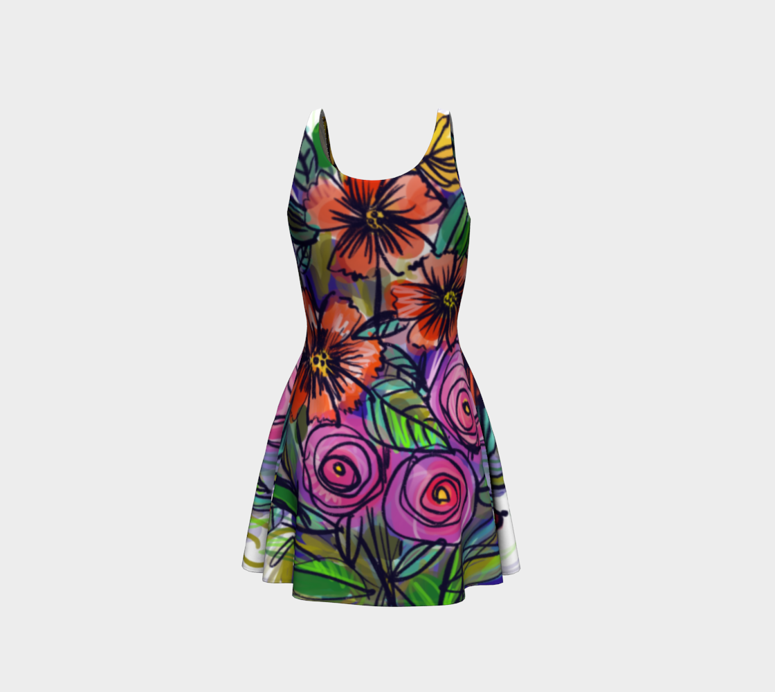 Robe évasée flower power preview #3