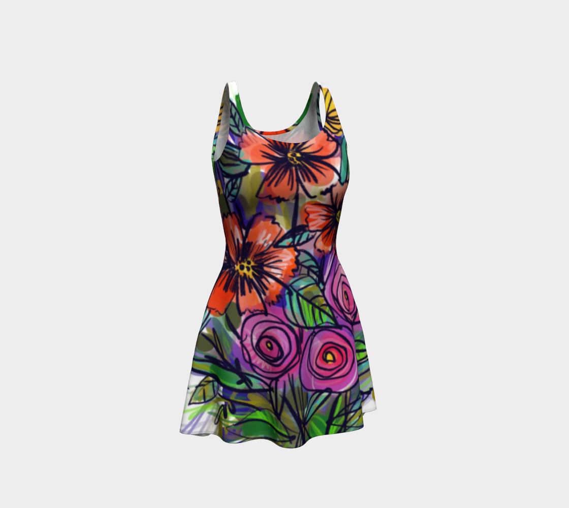 Robe évasée flower power preview #1