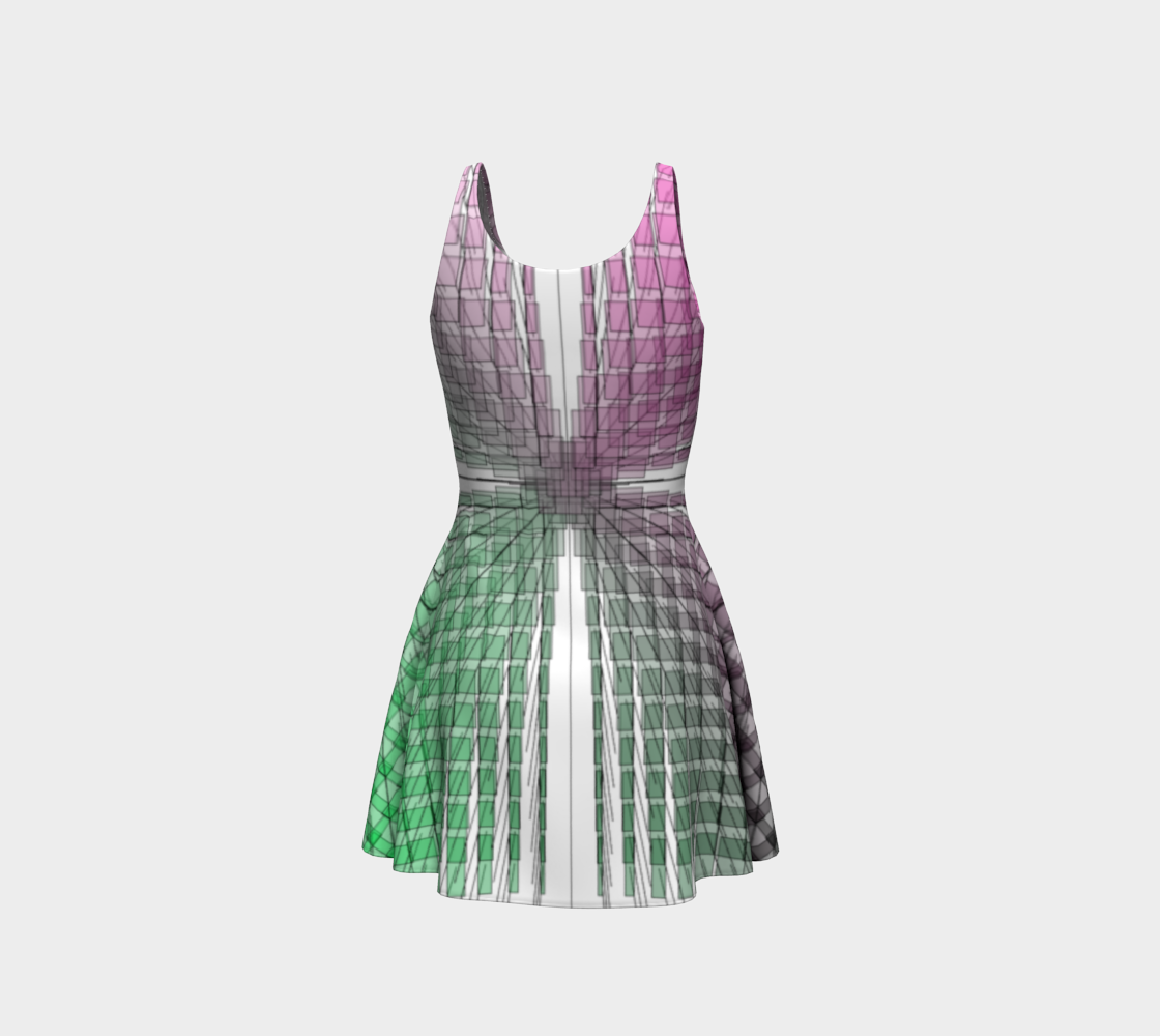 Green Red Ombre flow flare dress 0 thumbnail #4