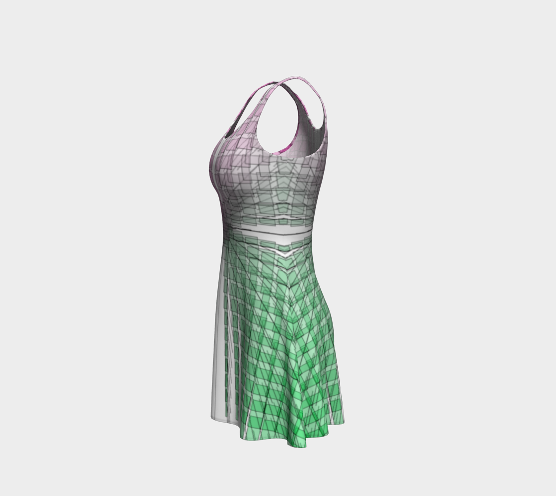 Green Red Ombre flow flare dress 0 preview #2