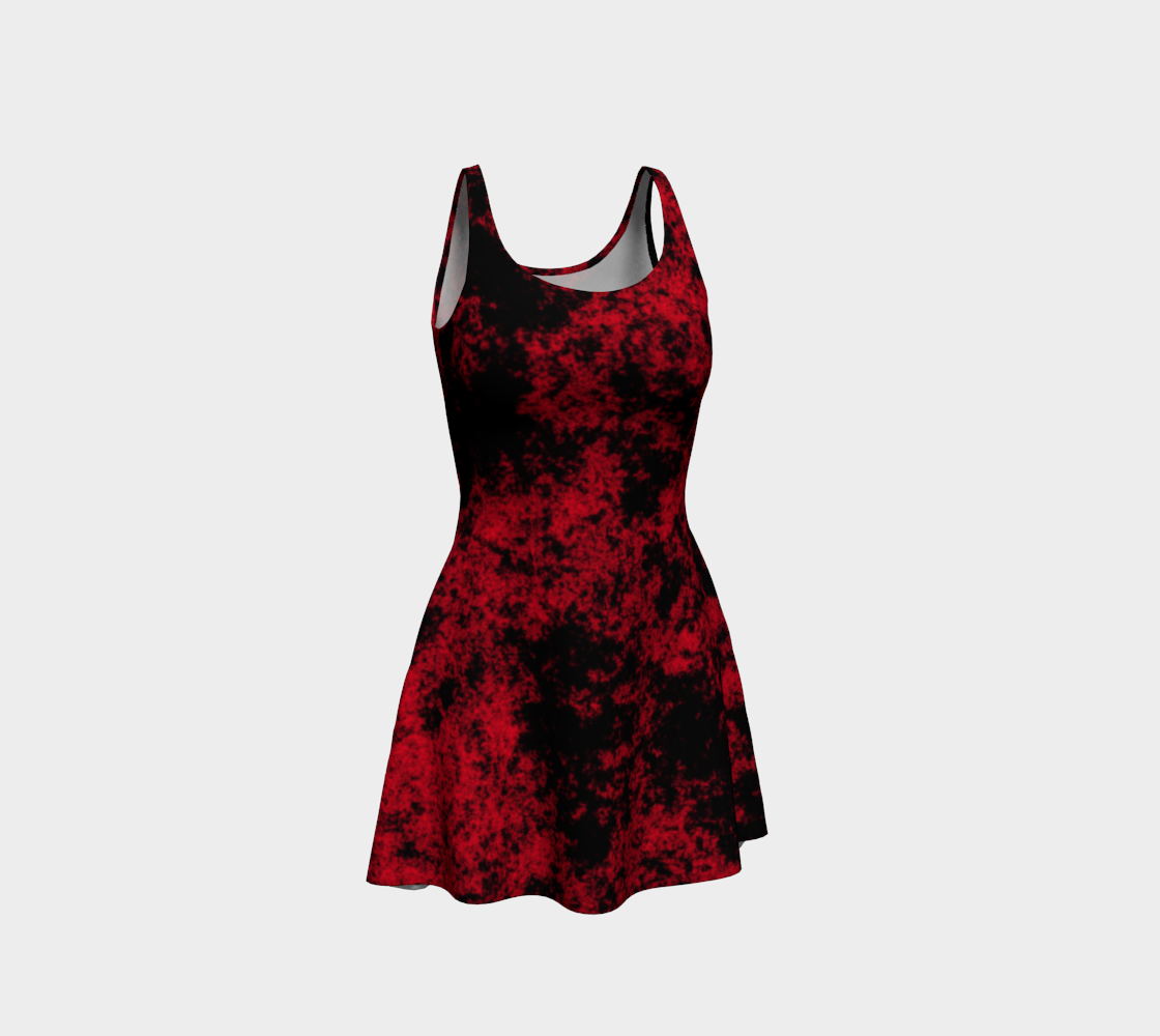 Aperçu de Robe Évasée Texture Noir/Rouge