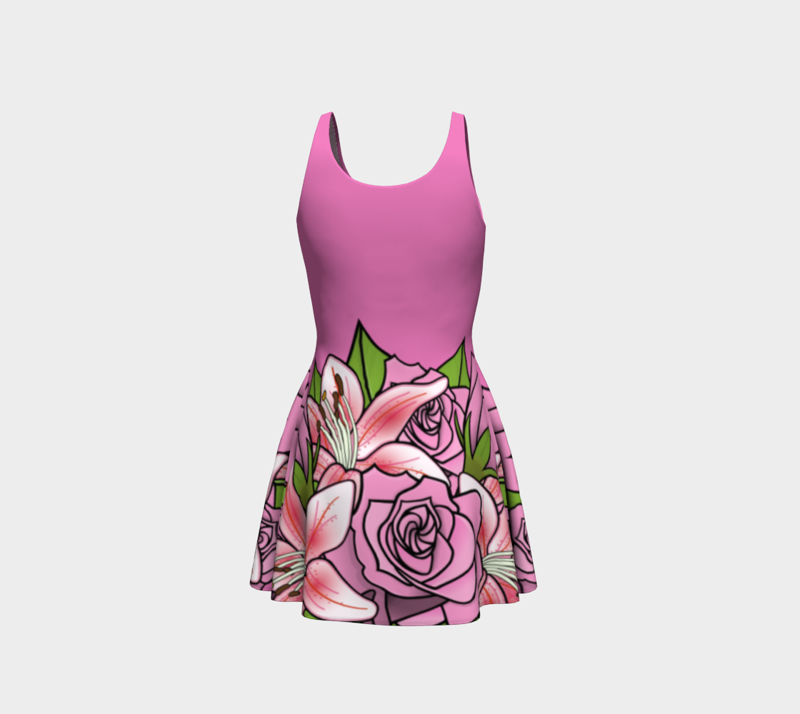 Bouquet of Flowers Flare Dress preview #3