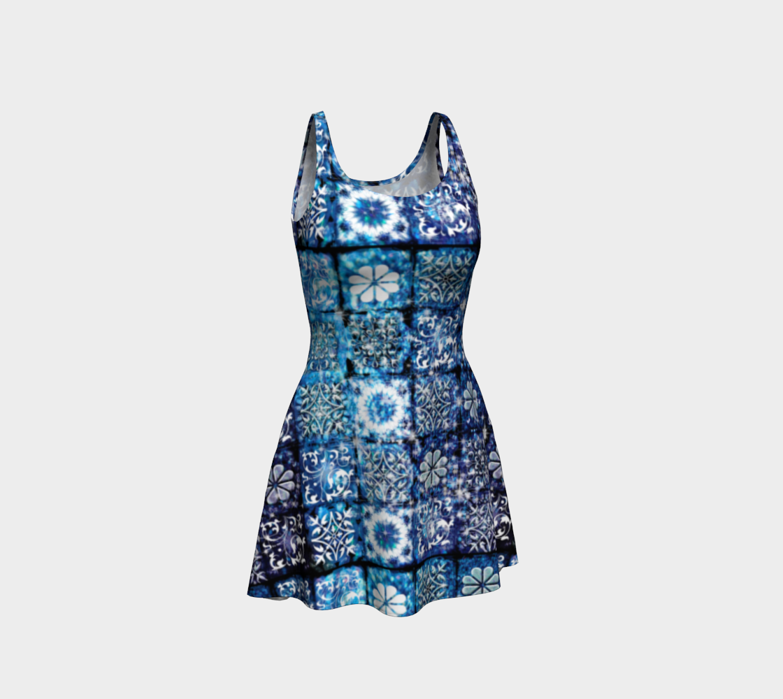 Blue Ice Crystals Flare Dress preview