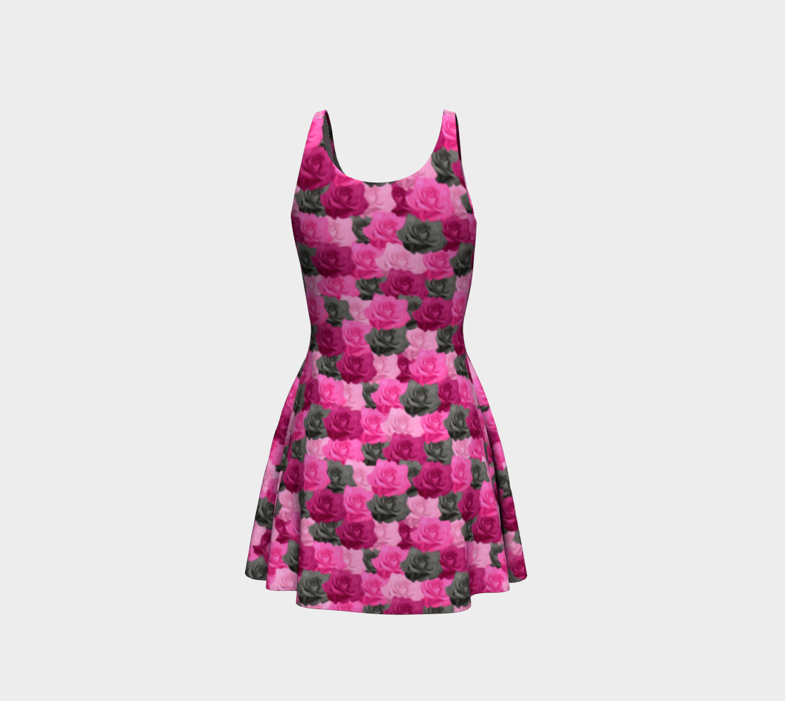Pink Roses Flare Dress preview #3