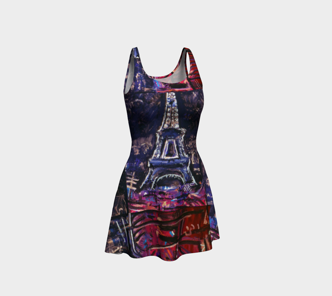 Eiffel Tower Devin Postcard Dress 3D preview