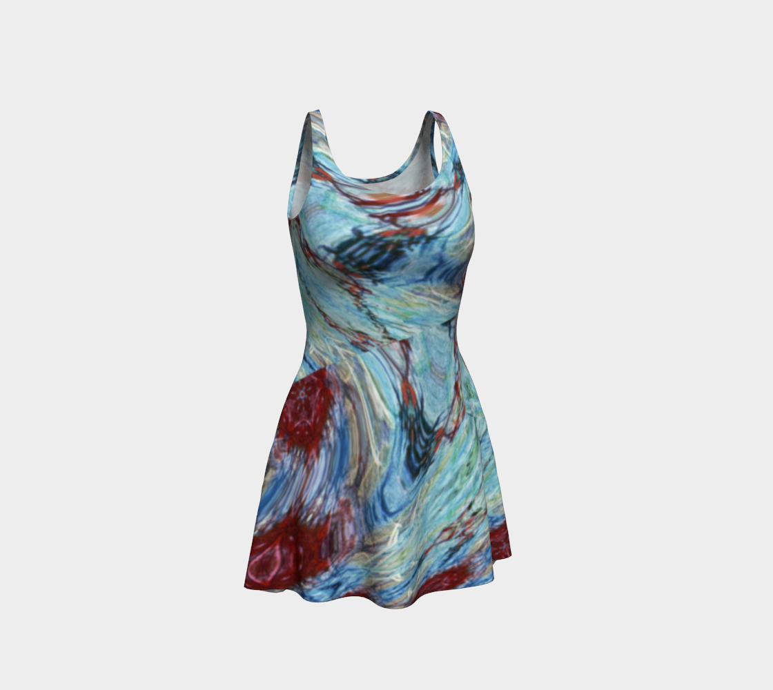 Windswept Crimson Harbor Flare Dress preview #1