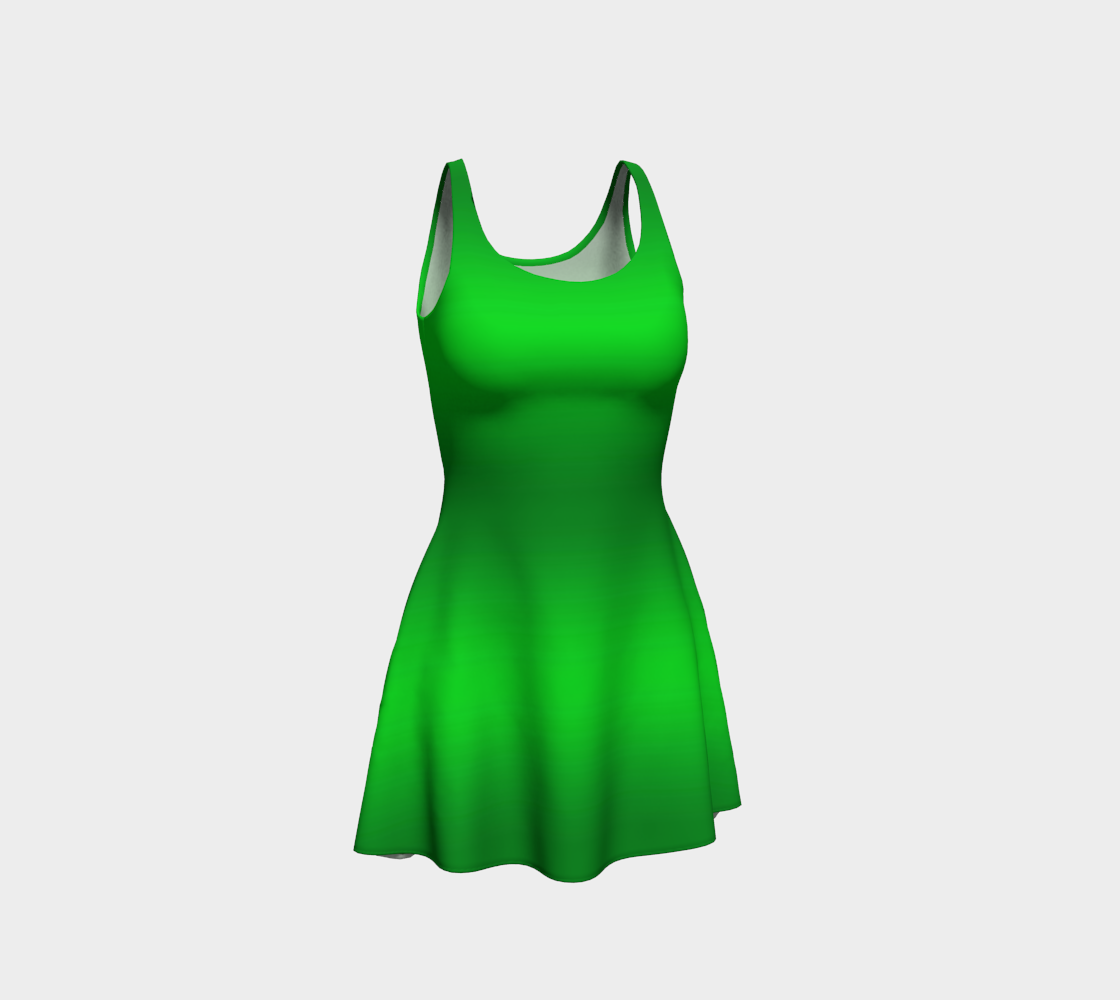 Aperçu de Two Tone Apple Green Pattern Flare Dress