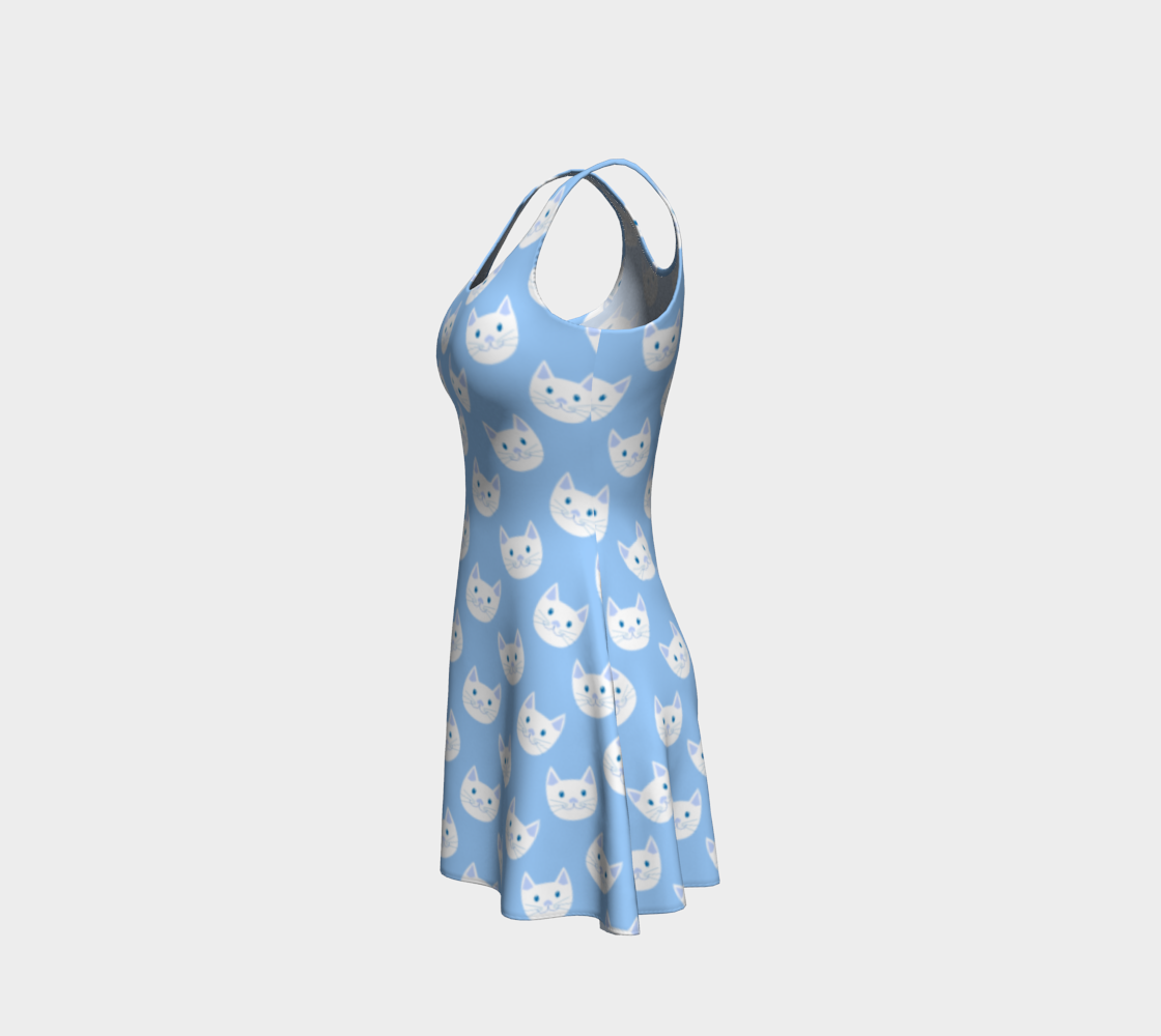 Cute Kitty Cat Faces on Blue preview #2