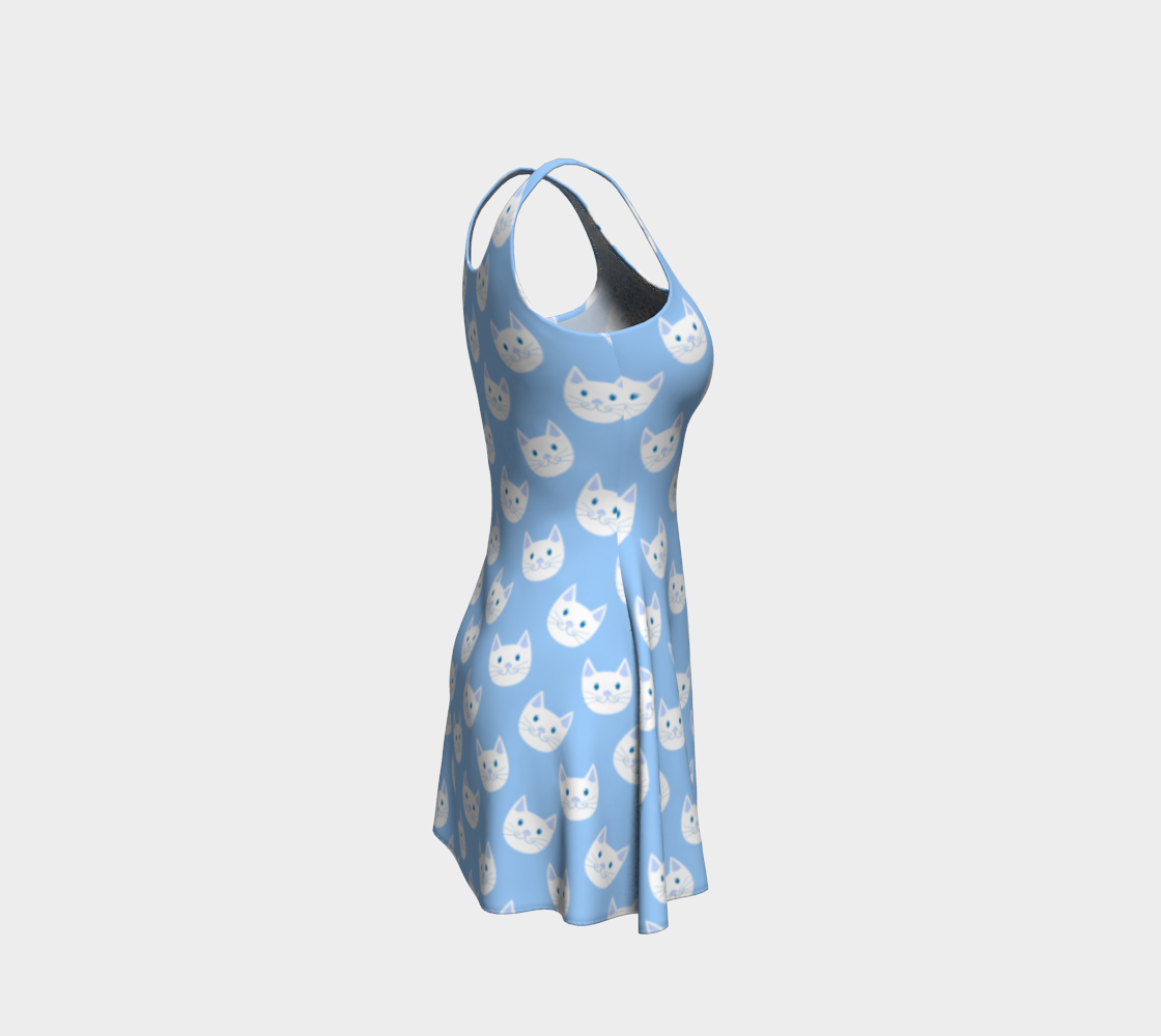 Cute Kitty Cat Faces on Blue preview #4