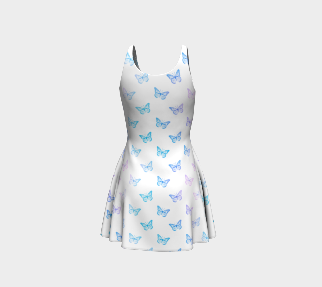Butterflies Pattern in Blue White PInk preview #3