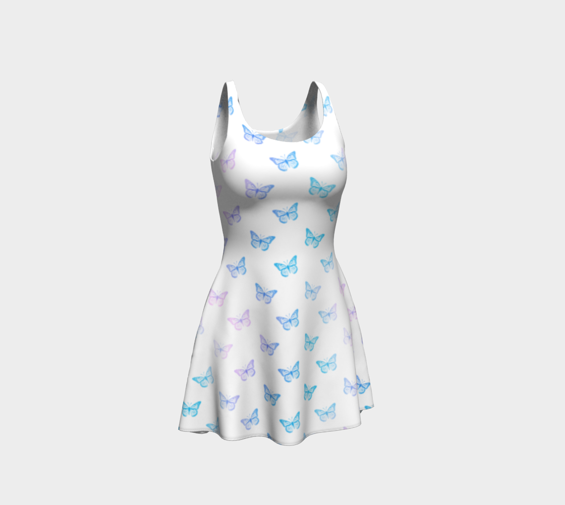 Butterflies Pattern in Blue White PInk preview #1