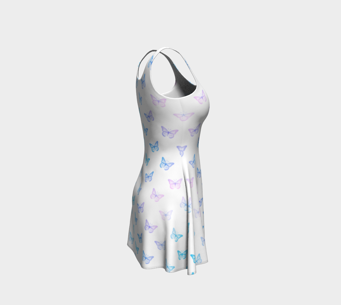 Butterflies Pattern in Blue White PInk preview #4