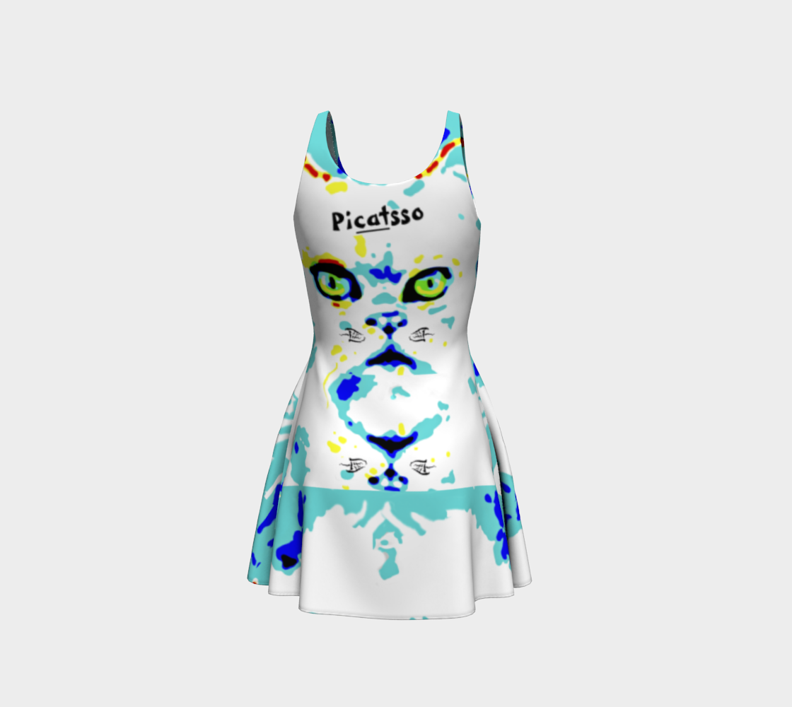Picatsso / Official Crazy Catnip MEME ART Flare Dress preview #3