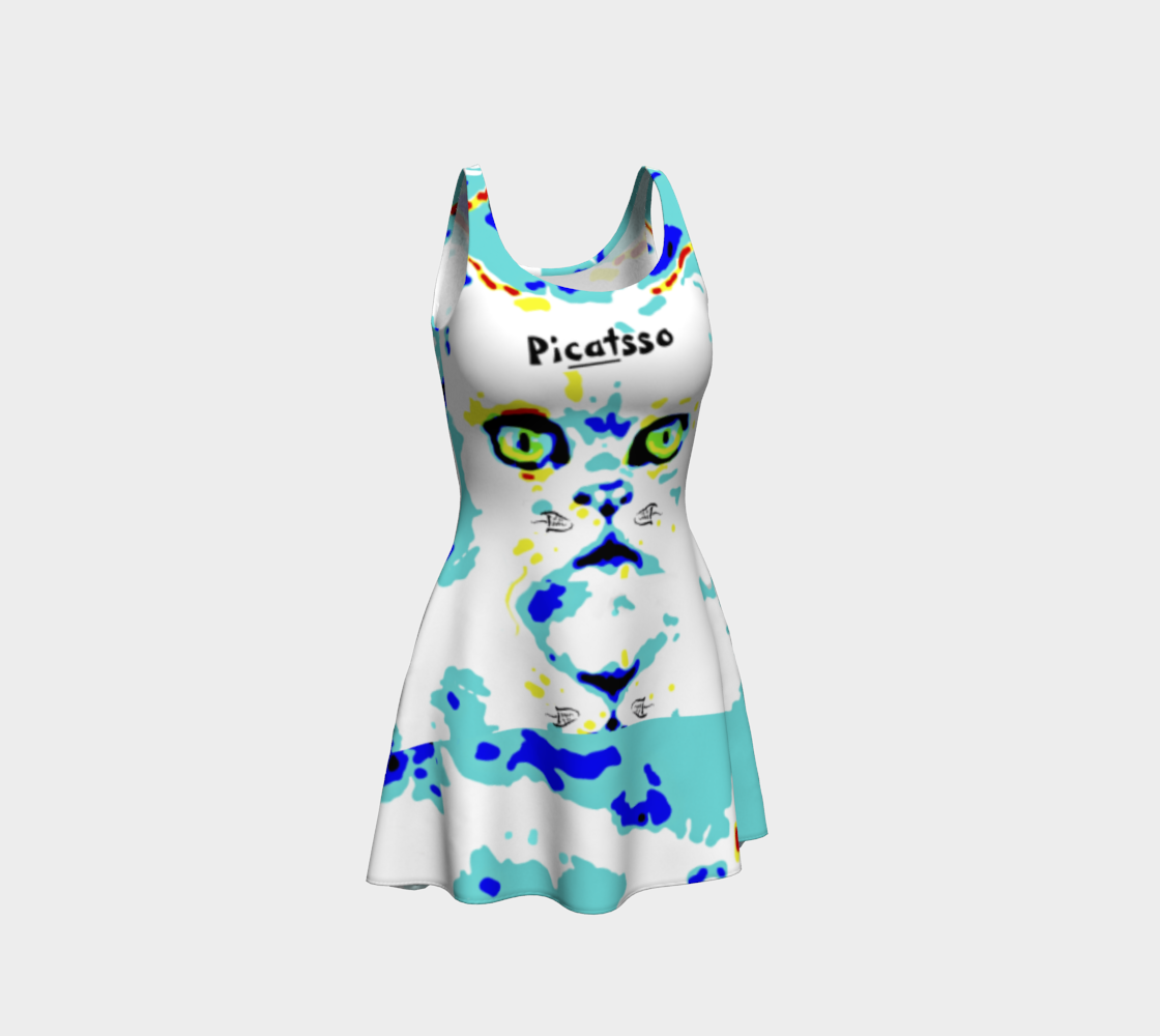 Picatsso / Official Crazy Catnip MEME ART Flare Dress preview #1