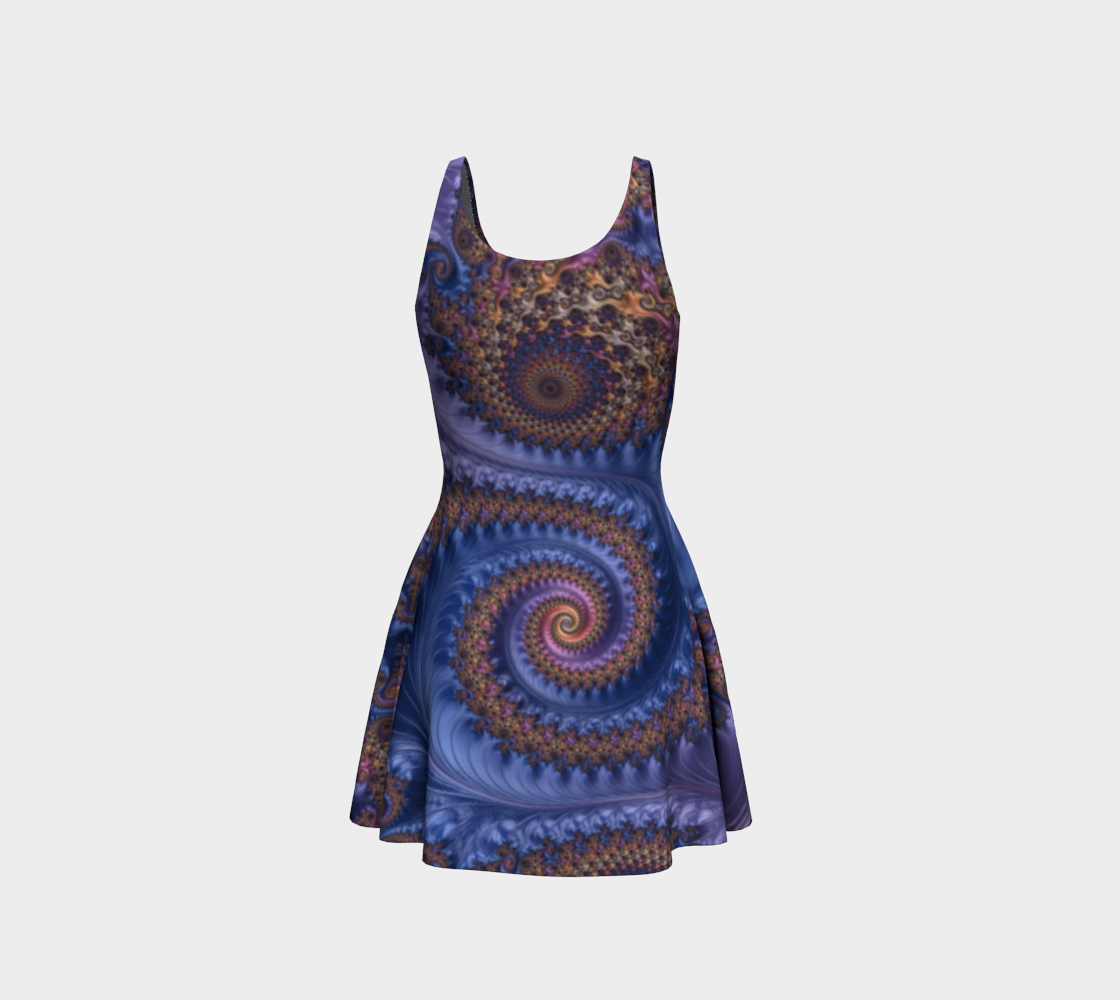 Feathery Flow Periwinkle Flare Dress preview #3