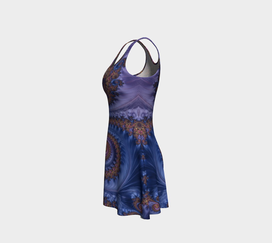 Feathery Flow Periwinkle Flare Dress preview #2