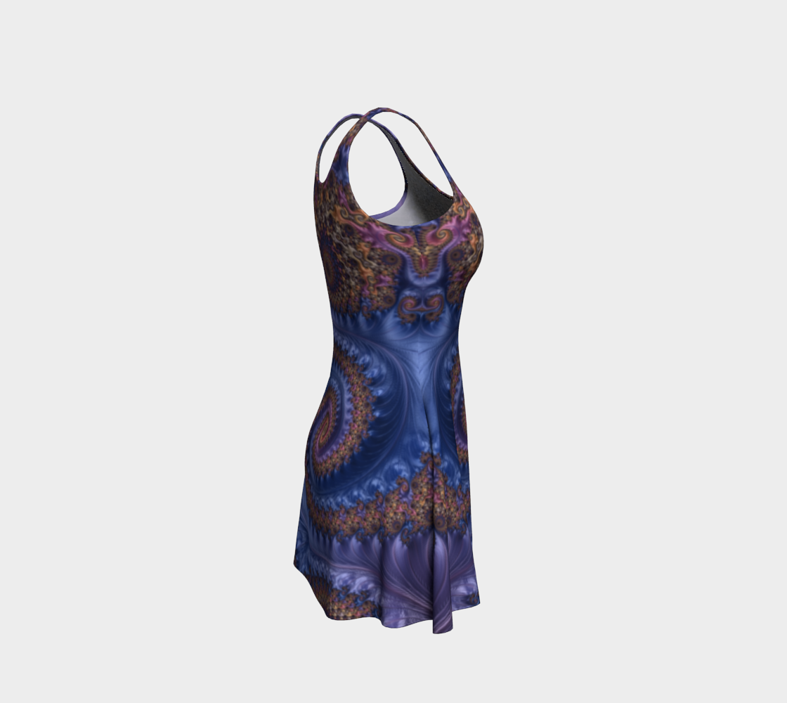 Feathery Flow Periwinkle Flare Dress preview #4