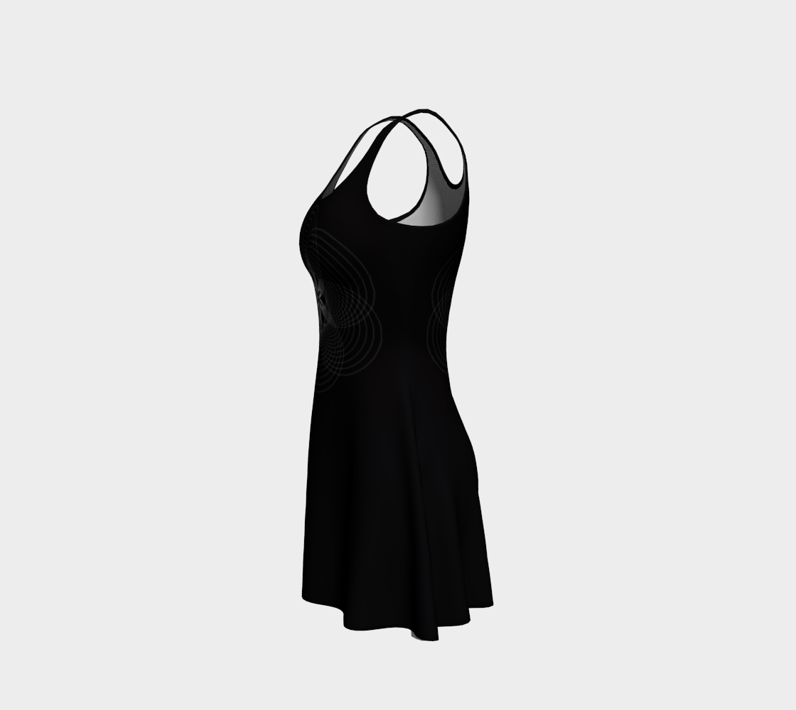 Focus Flower Black and White Flare Dress 2 preview #2