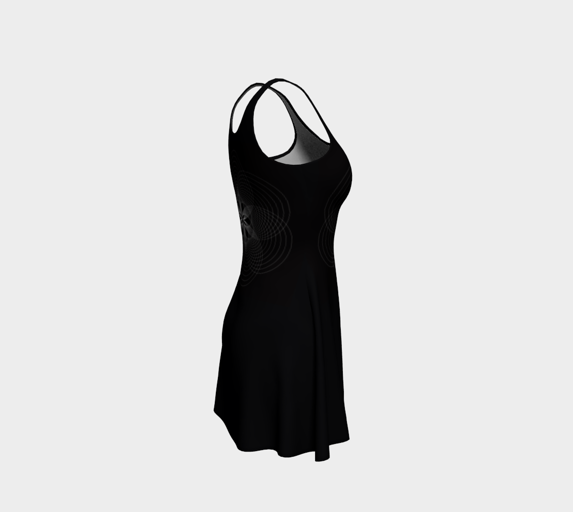 Focus Flower Black and White Flare Dress 2 preview #4