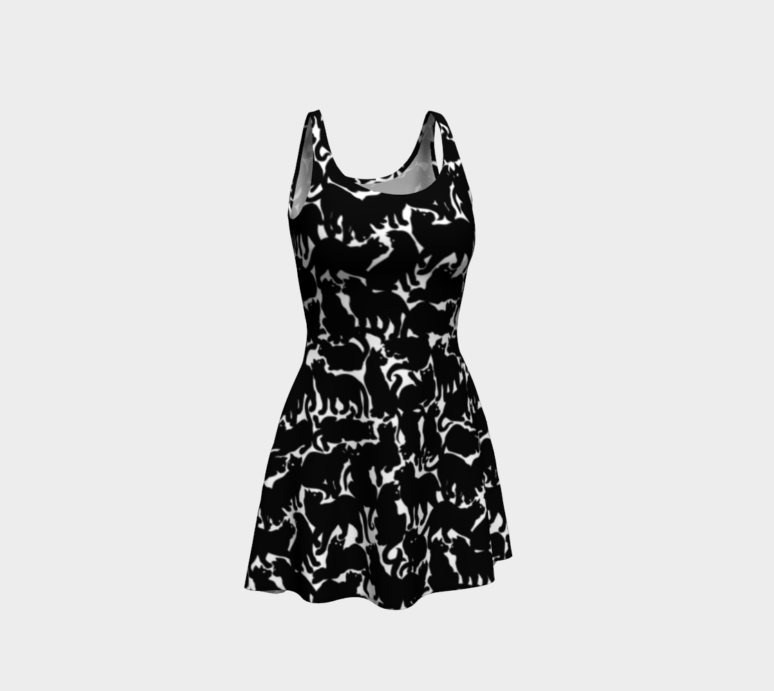 Cat Lover Dress Black Cat Pattern Dress preview