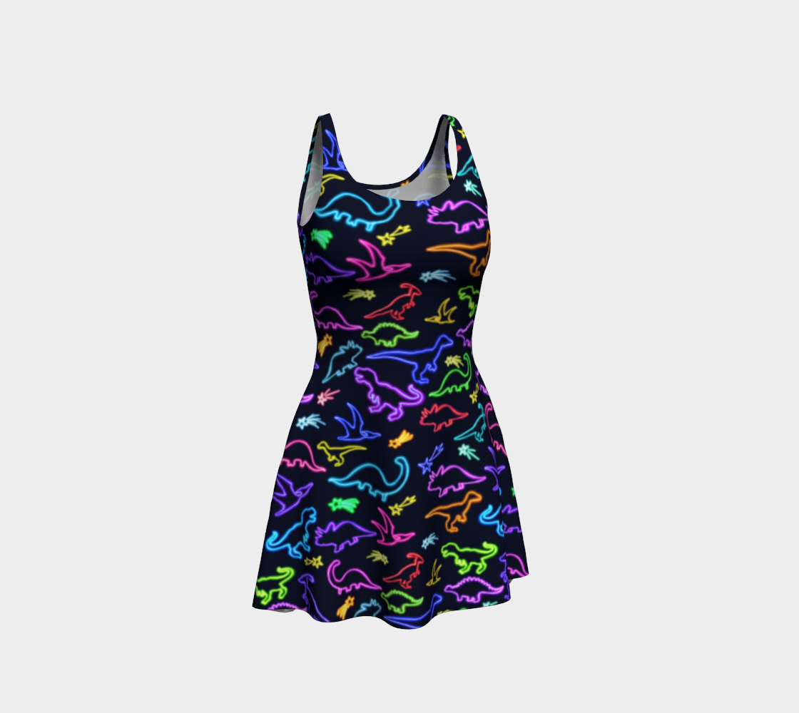 Neon Dinosaurs Flare Dress  preview