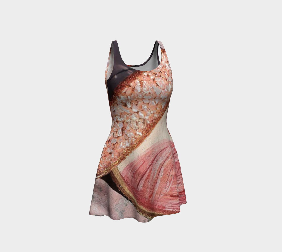 Flamingo Dance Flare Dress 3D preview