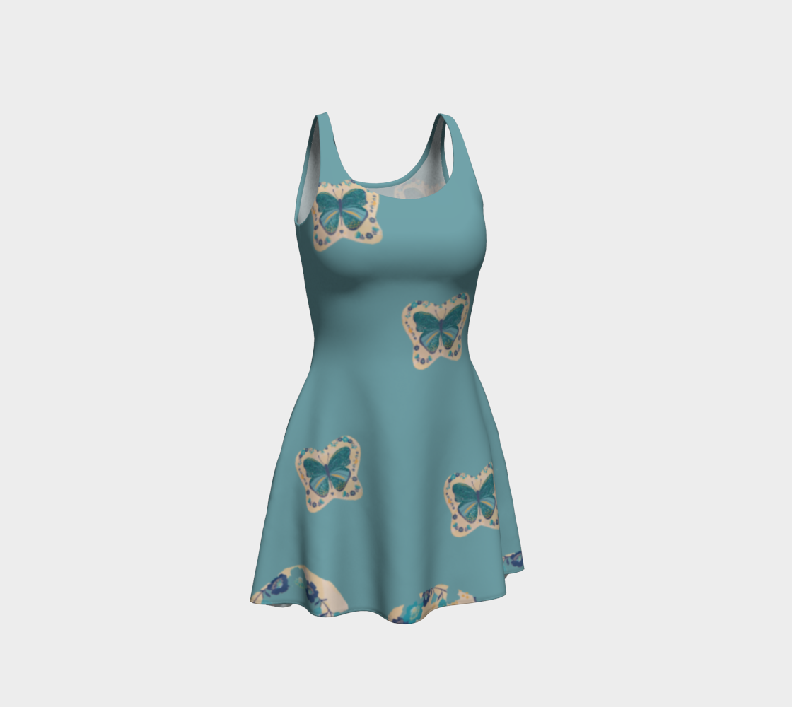 Butterfly Love Flare Dress 3D preview