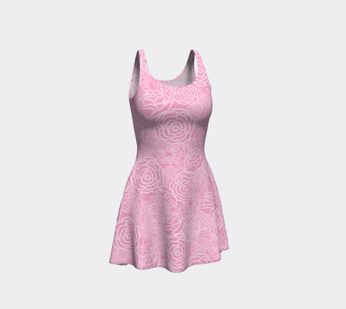 Flowery Flare Dress (Pink) preview