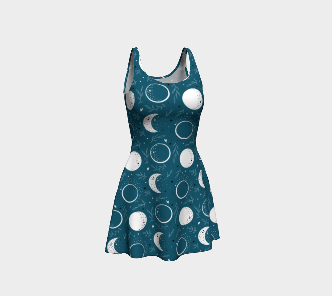Lunae teal flare dress preview