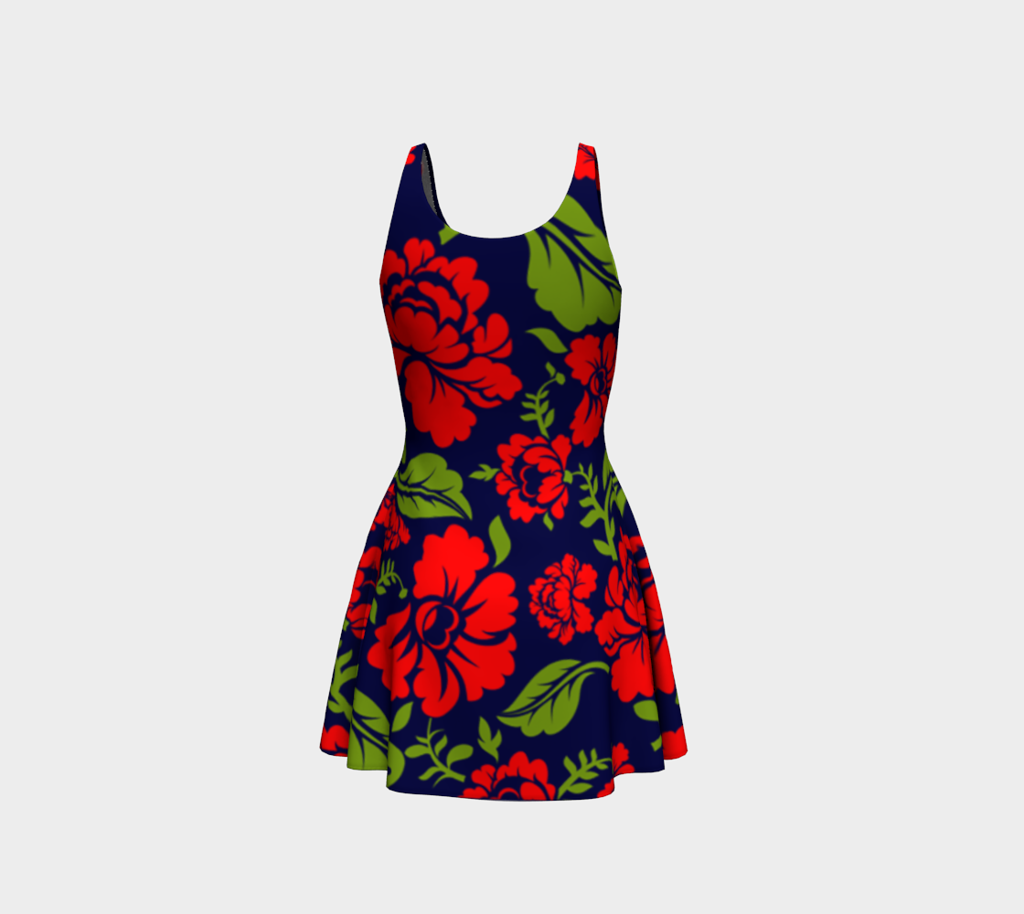 Bright Floral Print Red Roses preview #3