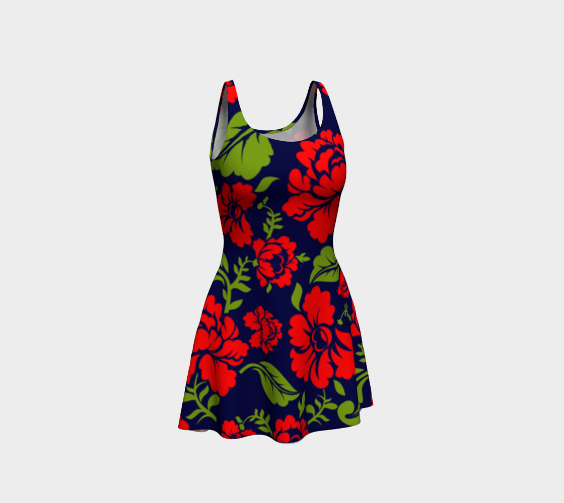Bright Floral Print Red Roses preview #1