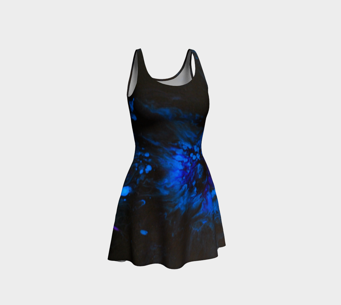 Black & Blue Flare Dress preview