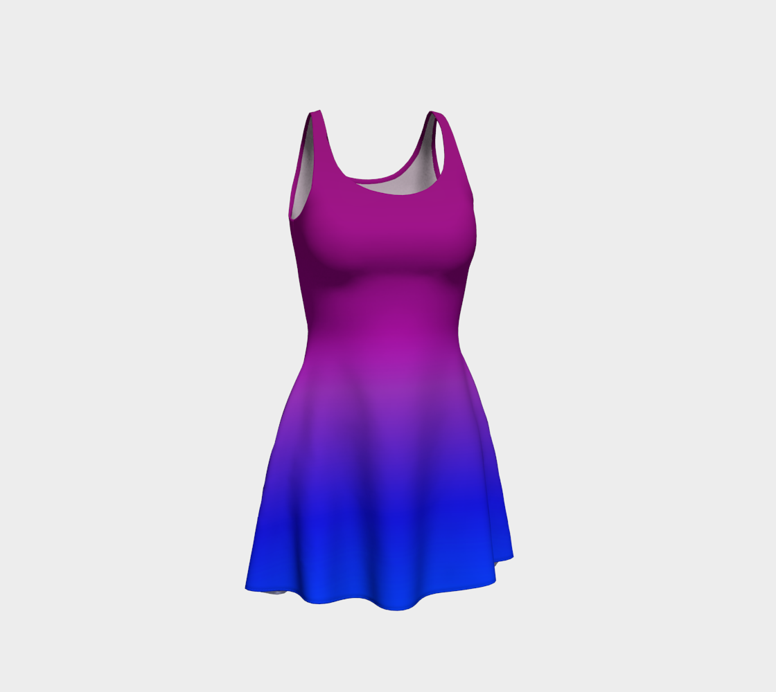 Aperçu de Purple to Blue Blend Flare Dress, AWSM