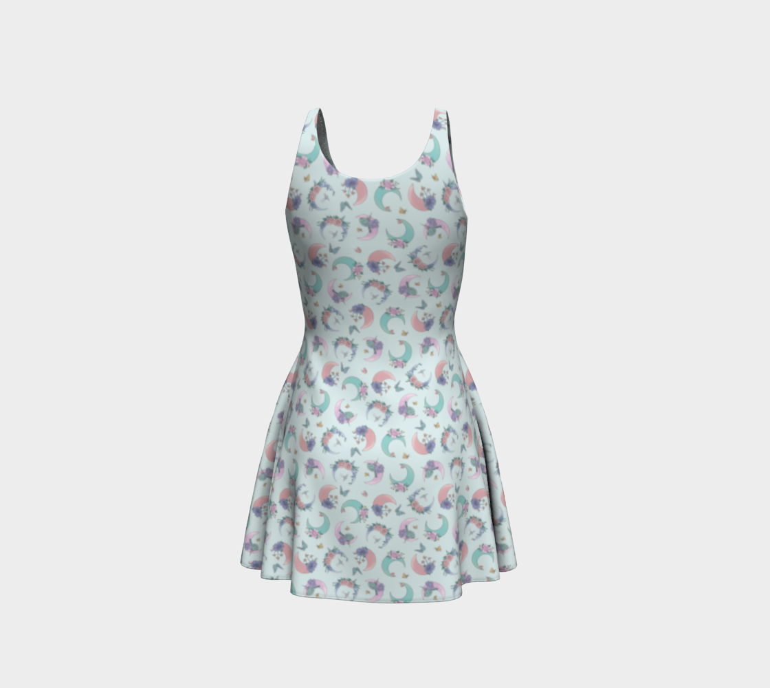 Fly me to the moon mint tossed flare dress preview #3