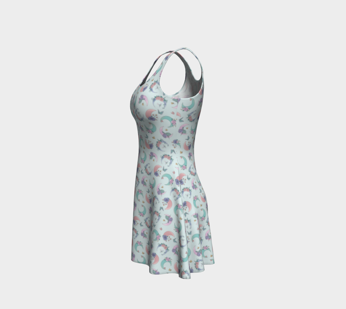 Fly me to the moon mint tossed flare dress preview #2