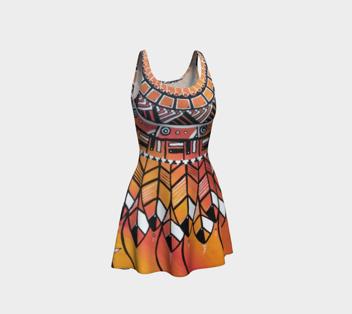 Orange Mandela Flare Dress preview