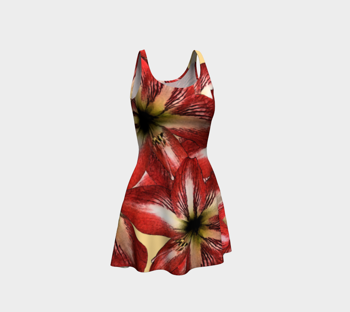 Amaryllis Flower II Flare Dress preview