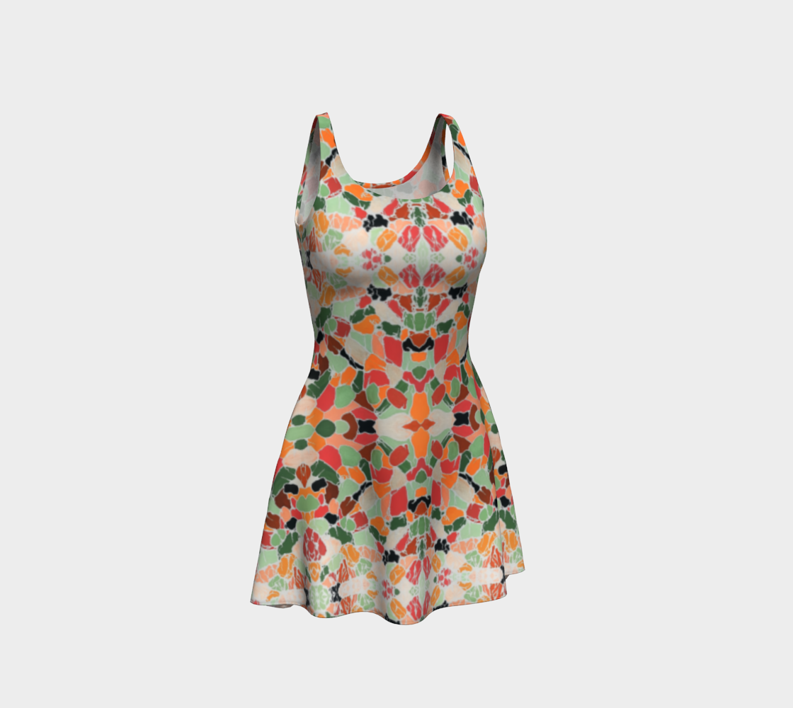 Faded Vintage Mosaic Flare Dress preview