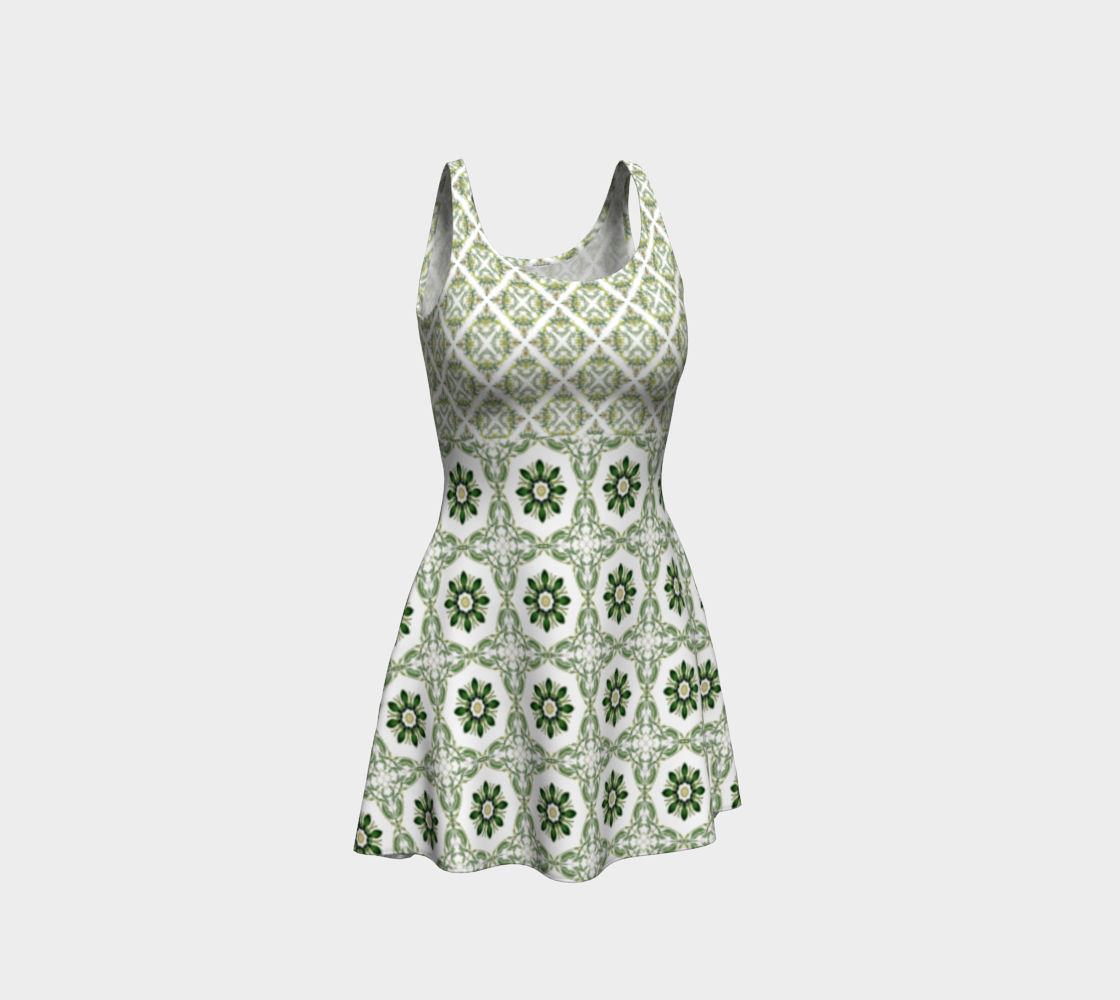 Green Floral Flare Dress preview