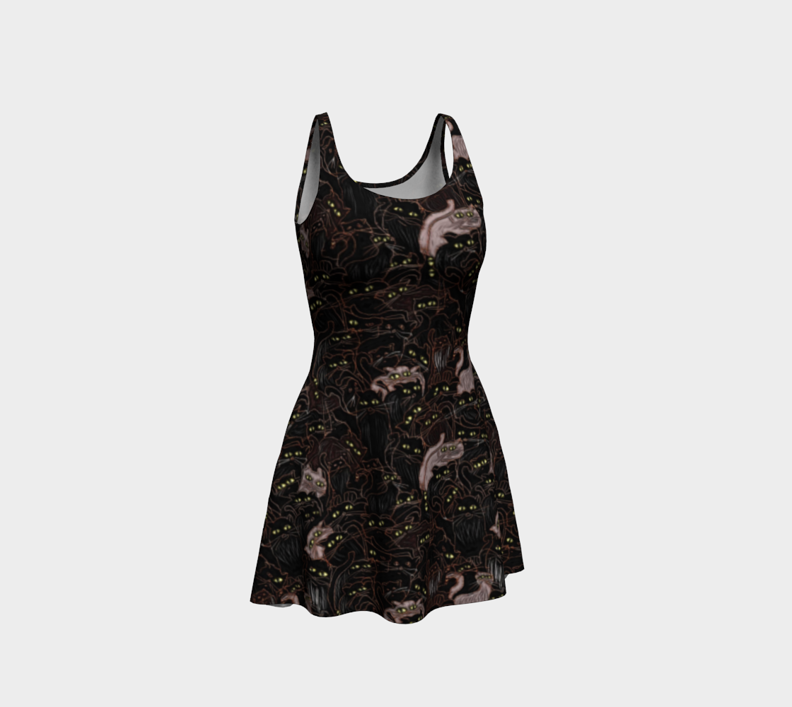 Black Cats Flare Dress preview