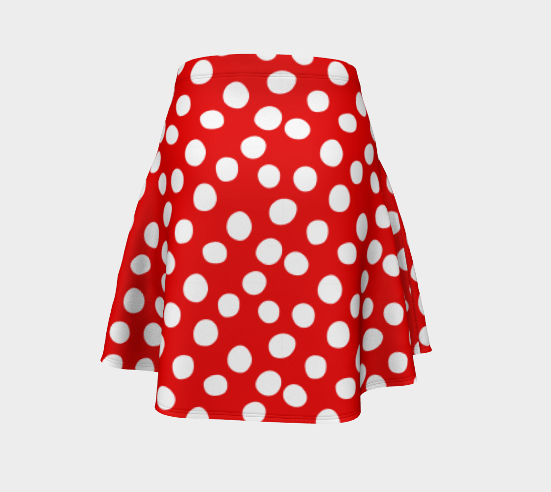 All About the Dots Flare Skirt - Red Miniature #5