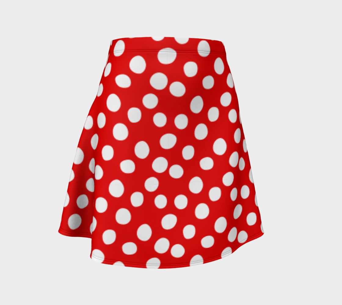 Aperçu de All About the Dots Flare Skirt - Red