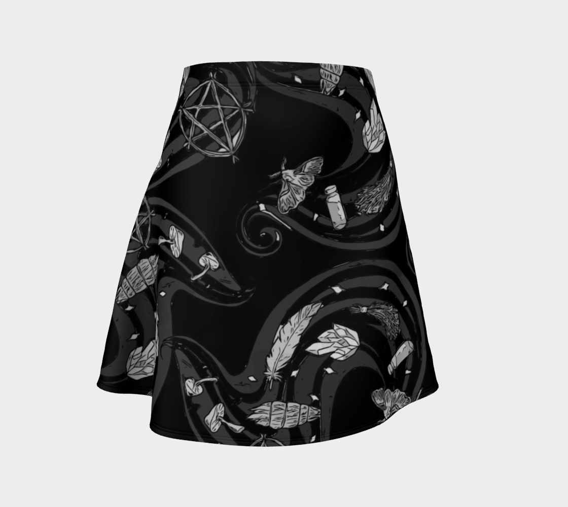 "Moths & Magic" - black flare skirt preview