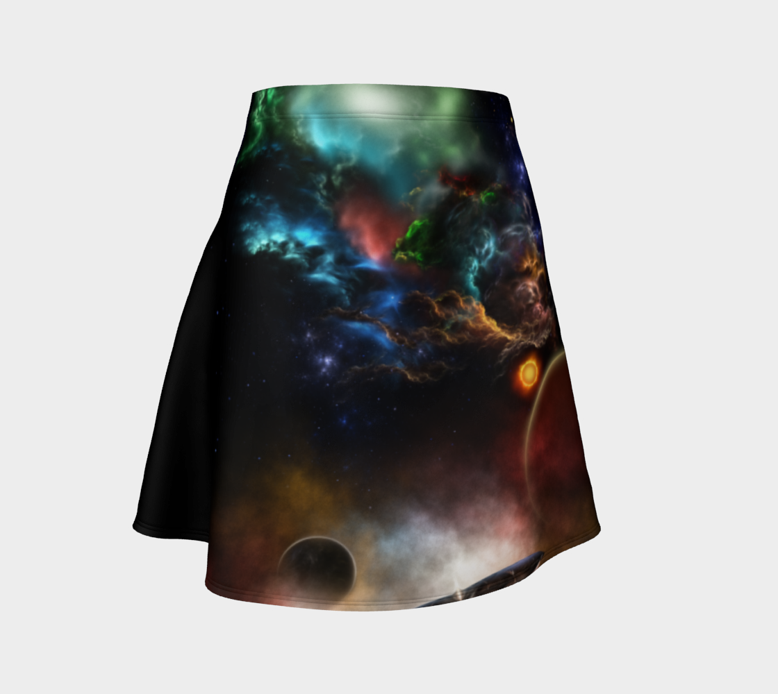 Beyond Space & Time Fractal Art II Spacescape Flare Skirt preview