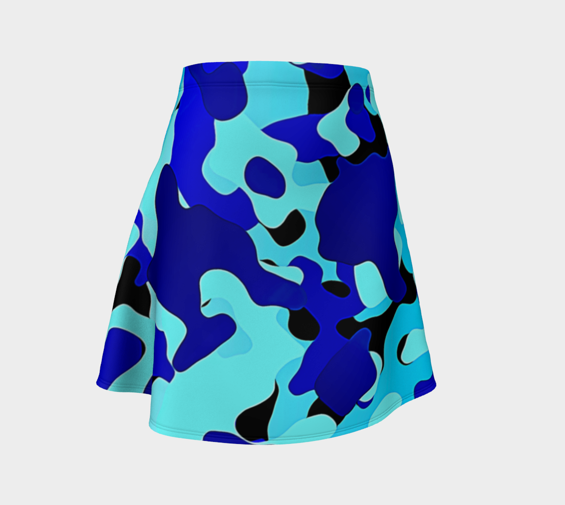 Aperçu de Blue Camo Flare Skirt